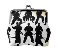 Silhouettes de martial imprimé polyvalent porte-monnaie exquis mini portefeuille mignon pochette à monnaie pour toutes les occasions