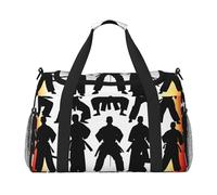 Silhouettes de martial imprimé quotidien essentiel sac de transport à main grande capacité pour les escapades de week-end sacs de style