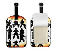 Silhouettes de Martial Print 10,9 x 7 cm Jolies étiquettes de bagages élégantes valises accessoires de voyage élégants