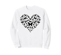 Silhouettes de Papillon en Forme de cœur Insecte Nature Art Sweatshirt
