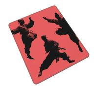 Silhouettes des Arts Martiaux Tapis De Souris Gaming Durable Mouse Pad Antidérapant Mousepad pour Maison Bureau Travail 25X30Cm