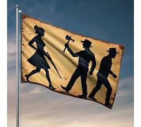 Silhouettes occidentales décoratives de dortoir pour homme : un conte de trois figurines drapeaux pour homme grotte drapeaux drôles pour dortoir universitaire (120 x 180 cm)