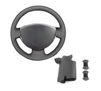SILHUP Caches Volant pour Clio 2 pour Twingo 2 pour Dacia pour Sandero 2001-2014 Enveloppe Direction Housse Volant Voiture Personnalisée À Faire Soi-même Couvre Volant(Black Thread)