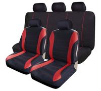 SILHUP Housses Siège Tissu Universel de Couverture de siège de Voiture de 5 sièges du Polyester 4 Saisons(SN-1983-9PCS-RD)