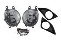 SILHUP Projecteur Principal Auto Pour Toyota Pour Corolla 2007-2010 Ensemble Phares Antibrouillard Couvercle Phare Antibrouillard Chromé Lunette De Calandre À LED(TMP-Doubl)