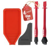 Sili Kit applicateur de colle à bois anti-adhésif en silicone | Peigne/raclette Applicateur de colle à bois et plateau | Petites brosses réutilisables pour travaux manuels, arts et loisirs | Brosses