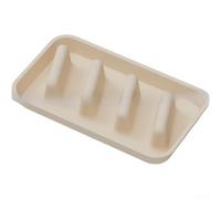 Silic Plateau à tacos avec sections divisées, plateau de service antidérapant pour tortillas et tacos, 28,6 x 16,5 cm (crème)