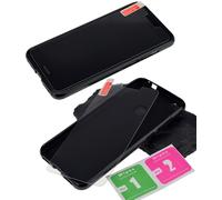 Silicon Housse Portable Flexible Etui Sombre Sac + 9H Verre pour