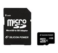 SILICON POWER - carte mémoire flash - 4 Go - microSDHC G