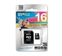 SILICON POWER - Carte mémoire flash (adaptateur microSDHC - SD inclus(e)) - 16 Go - Class 10 - micro SDHC