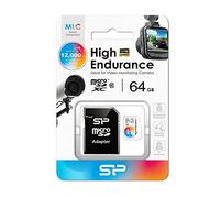 Silicon Power Carte mémoire High Endurance 64 Go MicroSDXC Classe 10 MLC - Cartes mémoire (64 Go, MicroSDXC, Classe 10, MLC, Multicolore)