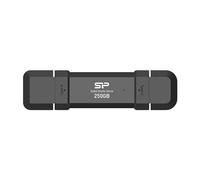 Silicon Power DS72 Disque dur SSD portable USB 3.2 Gen 2 Type-C/Type-A 250 Go (Noir)