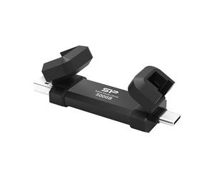Silicon Power DS72 Disque dur SSD portable USB 3.2 Gen 2 Type-C/Type-A Noir 500 Go