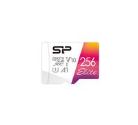 SILICON POWER Elite - Carte mémoire flash (adaptateur microSDXC vers SD inclus(e)) - 256 Go - A1 / Video Class V10 / UHS-I U1 / Class10 - microSDXC UHS-I G