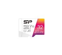 Silicon Power Carte mémoire microSDHC Elite 32 Go A1 V10 UHS-I U1 Classe 10 adaptateur SD inclus