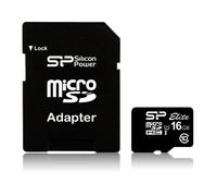 SILICON POWER Elite - Carte mémoire flash (adaptateur microSDHC - SD inclus(e)) - 16 Go - Class 10 - microSDHC UHS-I