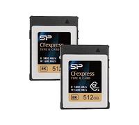 Silicon Power Lot de 2 cartes mémoire CFexpress Type B 512 Go, jusqu'à 1800 Mo/s en lecture, écriture minimale soutenue : 820 Mo/s