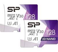 Silicon Power Lot De 2 Cartes Micro Sd 128 Go U3 Compatibles Avec Nintendo Switch, Sdxc Microsdxc, Haute Vitesse, Avec Adaptateur[SDC630633]