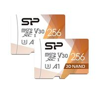 Silicon Power Lot de 2 Cartes Micro SD 256 Go compatibles U3 Nintendo Switch, Carte mémoire microSD SDXC microsdxc Haute Vitesse avec Adaptateur
