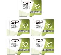 Silicon Power Lot De 5 Cartes Microsd Haute Vitesse Avec Adaptateur 32 Go