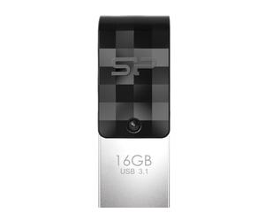 Silicon Power Mobile C31 lecteur USB flash 16 Go USB Type-A / USB Type-C 3.2 Gen 1 (3.1 Gen 1) Noir, Argent