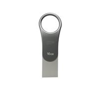 Silicon Power Mobile C80 lecteur USB flash 16 Go USB Type-A / USB Type-C 3.0 (3.1 Gen 1) Titane - Lecteurs USB flash (16 Go, USB Type-A / USB Type-C, 3.0 (3.1 Gen 1), Sans capuchon, 8 g, Titane)