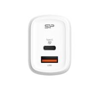 Silicon Power Qm25 - Adaptateur Secteur - 30 Watt - 3 A - Pd, Qc 3.0 - 2 Connecteurs De Sortie (24 Pin Usb-C, Usb) - Blanc - Europe