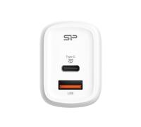 Silicon Power QM25 - Adaptateur secteur - 30 watt - 3 A - PD, QC 3.0 - 2 connecteurs de sortie (USB-C, USB) - blanc - Europe