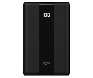 Silicon Power QP55 - Banque d'alimentation - 10000 mAh - 38.5 Wh - 38.5 Watt - 4.5 A - PD, QC 3.0, SCP - 2 connecteurs de sortie (USB, USB-C) - noir