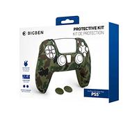 Silicon Skin pour Manette Sony Dualsense et Une Paire de Grips pour Joystick pour PS5. Couleur: Camo
