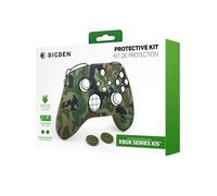 Silicone Skin Pour Manette Xbox + Une Paire De Grips Pour Joystick, Couleur Camouflage Vert