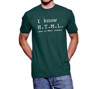 Silicon Valley T-shirt pour femme Inscription I Know HTML How to Meet Vert forêt - Vert - XX-Large