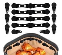 Silicone Aimant Air Fryer, 12 Pièces Magnétique en Silicone Papier Cuisson pour Friteuse à air Chaud Accessoire Airfryer, Papier Sulfurisé Cuisine Boucle Magnet pour Ninja Cosori Phlips Panasonic