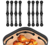 Silicone Aimant Air Fryer, 8 Pièces Magnétique en Silicone Papier Cuisson pour Friteuse à air Chaud Accessoire Airfryer, Papier Sulfurisé Cuisine Boucle Magnet pour Ninja Cosori Phlips Panasonic