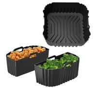 Silicone Air Fryer Liner - 7.24x7.24x3.35 inches Thermal Resistant Non-Stick for Baking, Steaming with Durable, Reusable Design for Kitchen, Restaurant, Home, Cooking, Silicone Flexible Easy Clean