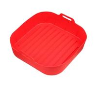Silicone Air Fryer Liners,22.3x5x6.5cm Non-Stick Reusable Mats,Fat-Reducing Square Air Fryer Inserts - For Microwave Oven Cooking Vegetable Dishes Pizza Sausage Bacon Snack Cake Kitchen Home Party