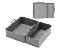 Silicone Air Fryer Liners - Nonstick Baking Tray Insert, Reusable Heat Resistant Basket Pad, Flexible Cooking Mat | Kitchen Accessory Airfryer Basket Protector Household Studio Restaurant Meal Prepa