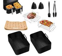 Silicone Air Fryer,Moule Silicone Air Fryer pour Ninja AF300EU, AF400EU, 2 Pièces Moule En Silicone Pour Friteuse à Air Chaud 6L