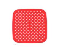 Silicone Air Fryer Tapis de cuisson antiadhésif réutilisable en silicone for friteuse à air, rond et carré, accessoires cuisine for pour Air Fryer(7.5in red square)