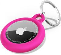 Silicone Airtag Keychain With Keychain,Air Tag Cover Cute Accessories For Kids,Luggage,Car Dog Collar,Compatible With Apple Airtag Waterproof Case,Hot Pink
