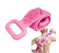 Silicone Back Scrubber Belt, Silicone Body Scrubber, Long Lasting Exfoliating Silicones Towel Shower Massage Extra Long, 360° Anti-Slip, Flexible Design for Daily Showers, Easy Cleaning，Pink 60cm