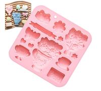 Silicone Baking Mold, Mothers Day Cookie Tray, 5.87x5.75x0.63 Inches 13 Cavity Non Stick Sunflower Design Form, Reusable Food Grade Pastry Tool, Cake Candy Jelly Mold Set, Baking Use