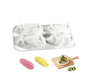 Silicone Baking Molds, 4 Cavity Nonstick Food Grade Cake Pan Set, Chocolate Cupcake Muffin Molds For Home Kitchen Dessert Baking Use For Bread Mousse Jelly Party Treats Easy Release Bakeware