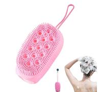 Silicone Bath Scrubber, Soft Shower Brush, 5.5x7.5x12.5cm/2.17x2.95x4.92 Inches Gentle Body Washer, Flexible Grip Design, Blue, for Neck, Back, Legs, Arms Daily Hygiene