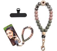 Silicone Beads Bracelet Cell Phone Strap Elastic Cord For Mobile Phone Compatible With Most Smartphones Daisy Multicolour Xl, Multicolored, Xl