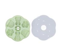 Silicone Belle Ours Chat Patte Gelée Moule Ice Cube Gâteau Pudding Moule avec Couvercle Maison Cuisine (Vert)