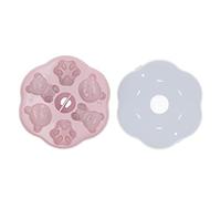 Silicone Belle Ours Chat Patte Gelée Moule Ice Cube Gâteau Pudding Moule avec Couvercle Maison Cuisine (Rose)