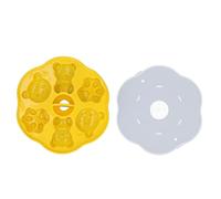 Silicone Belle Ours Chat Patte Gelée Moule Ice Cube Gâteau Pudding Moule avec Couvercle Maison Cuisine (Jaune)