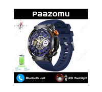 (Silicone Bleu) 2025 Nouvelle Montre Intelligente Boussole Lampe de Poche LED Montres Extérieures IP67 Étanche