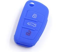 Silicone bleu marine à distance voiture porte clé Flip couverture pour A1 A3 A4L A6L Q7 Q5 Q3